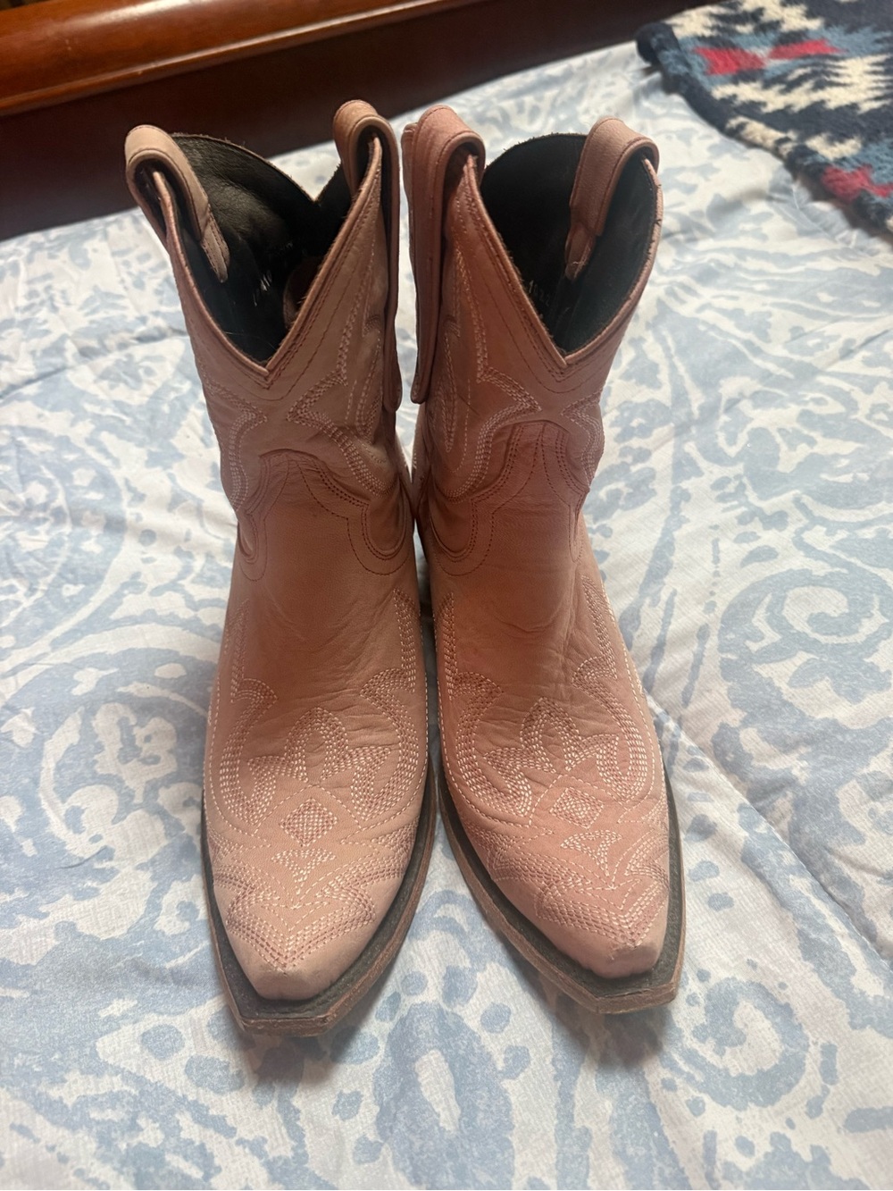 Women's Lane Pink Suede Western Ankle Boots